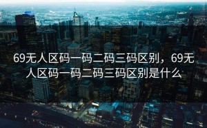69无人区码一码二码三码区别，69无人区码一码二码三码区别是什么